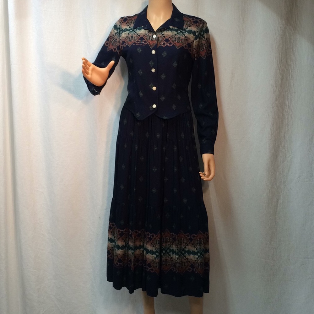 Vintage PENA by Roper prairie/western skirt set